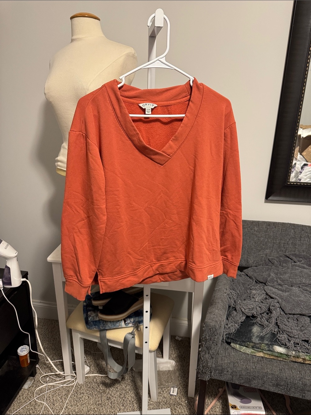 Orvis Burnt Orange V-Neck Pullover